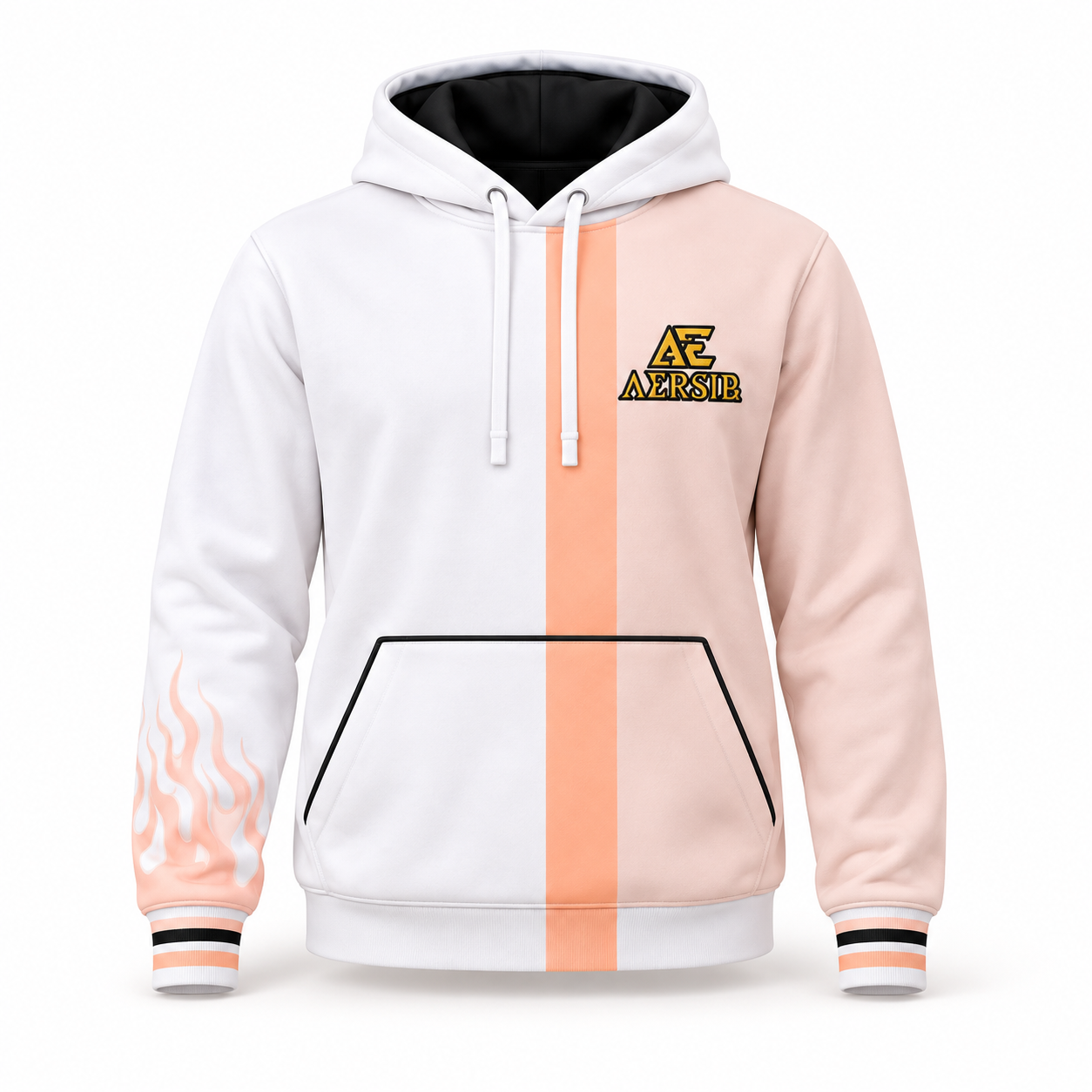 Hoodie de promoción AERSIB blanco, rosado y melocotón