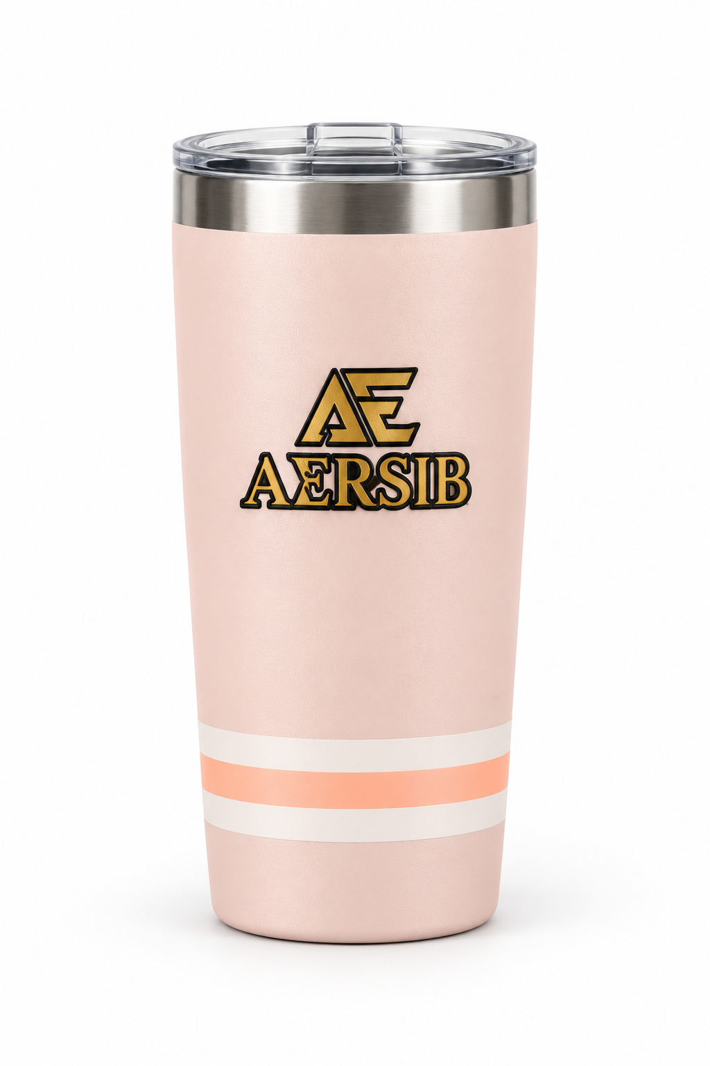 Termo AERSIB rosado con líneas melocotón