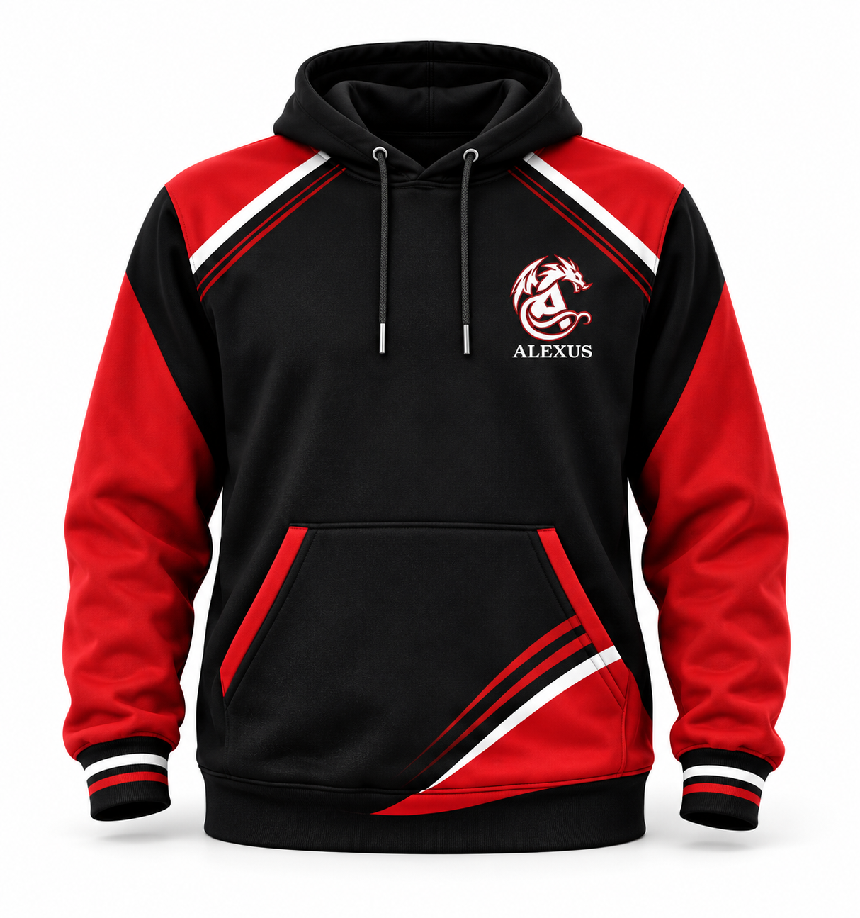 Hoodie de promoción Alexus negro y rojo